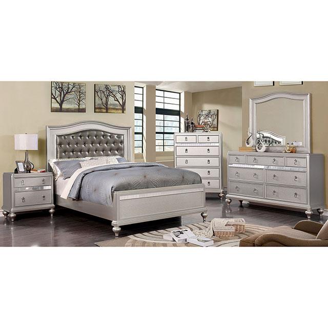 Ariston Mirror White, Silver, & Black - U&U Home Budget Furniture (Carteret, NJ)