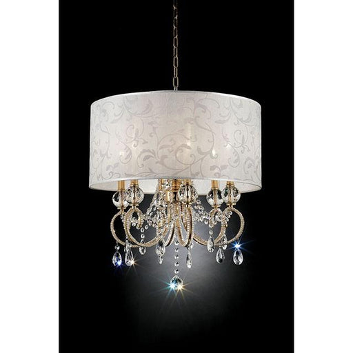 Deborah Gold 24.5"H Gold Ceiling Lamp - U&U Home Budget Furniture (Carteret, NJ)
