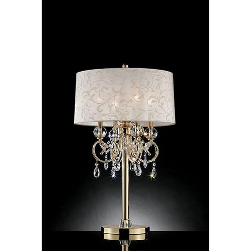 Deborah Gold 33"H Gold Table Lamp - U&U Home Budget Furniture (Carteret, NJ)