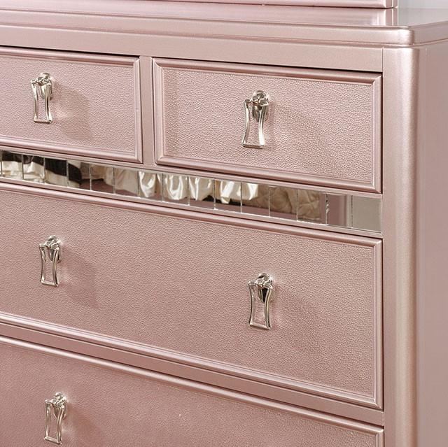Ariston Rose Gold Dresser - U&U Home Budget Furniture (Carteret, NJ)
