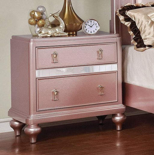 Ariston Rose Gold Night Stand - U&U Home Budget Furniture (Carteret, NJ)