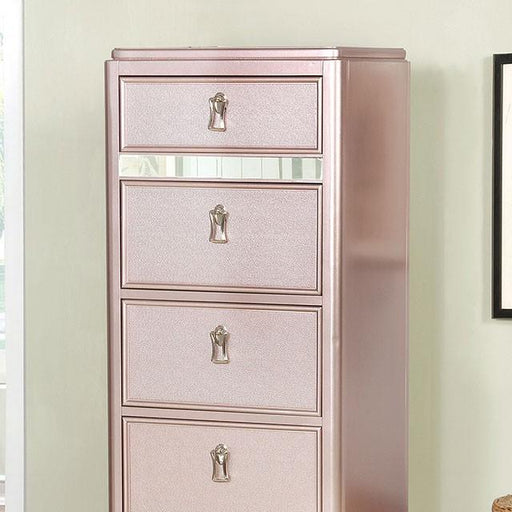 Ariston Rose Gold Swivel Chest - U&U Home Budget Furniture (Carteret, NJ)