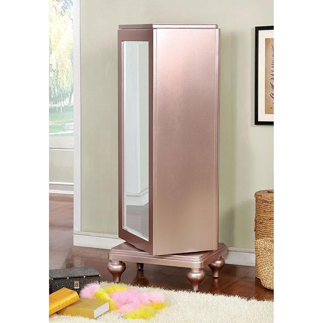 Ariston Rose Gold Swivel Chest - U&U Home Budget Furniture (Carteret, NJ)