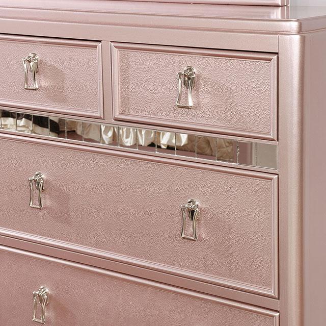 Ariston Rose Gold Full, Twin & Queen Bed - U&U Home Budget Furniture (Carteret, NJ)