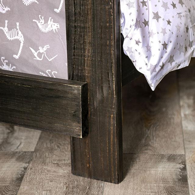 Arlette Twin/Twin Bunk Bed Brown, Black, Gray, & White - U&U Home Budget Furniture (Carteret, NJ)