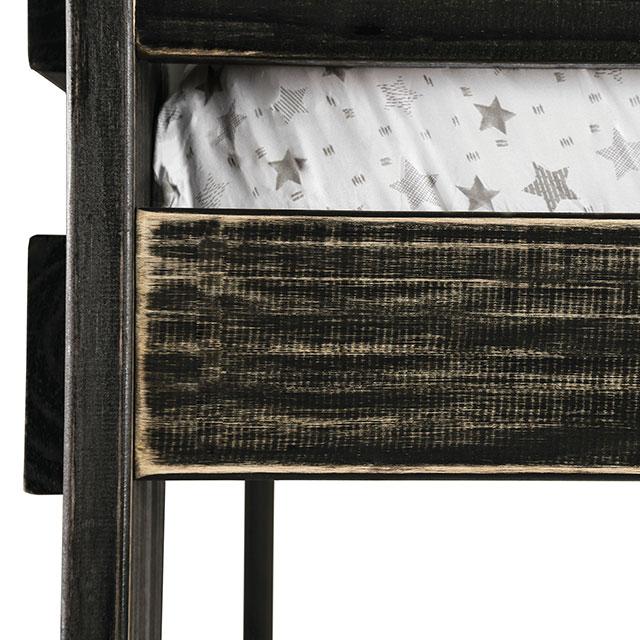 Arlette Twin/Twin Bunk Bed Brown, Black, Gray, & White - U&U Home Budget Furniture (Carteret, NJ)
