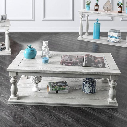 Arlington Antique White Coffee Table - U&U Home Budget Furniture (Carteret, NJ)