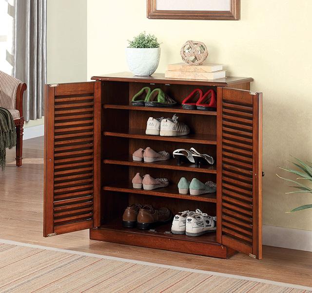 Della Oak Shoe Cabinet - U&U Home Budget Furniture (Carteret, NJ)