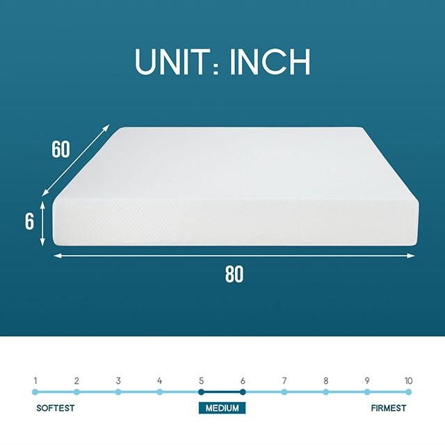 Artemisia 6" Full, Queen, & Twin Memory Foam Mattress - U&U Home Budget Furniture (Carteret, NJ)