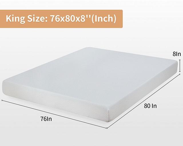 Artemisia 8" Memory Foam Mattress White - U&U Home Budget Furniture (Carteret, NJ)