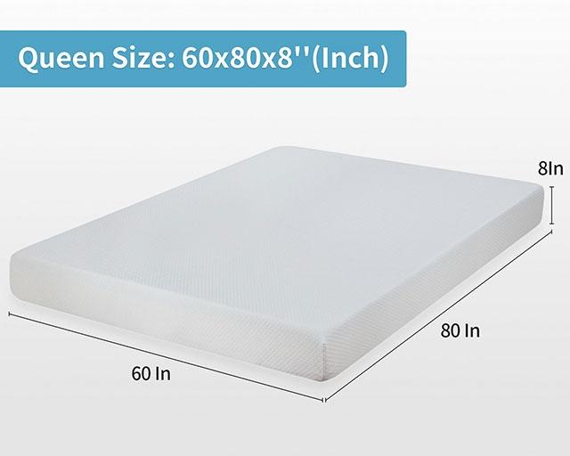 Artemisia 8" Memory Foam Mattress White - U&U Home Budget Furniture (Carteret, NJ)