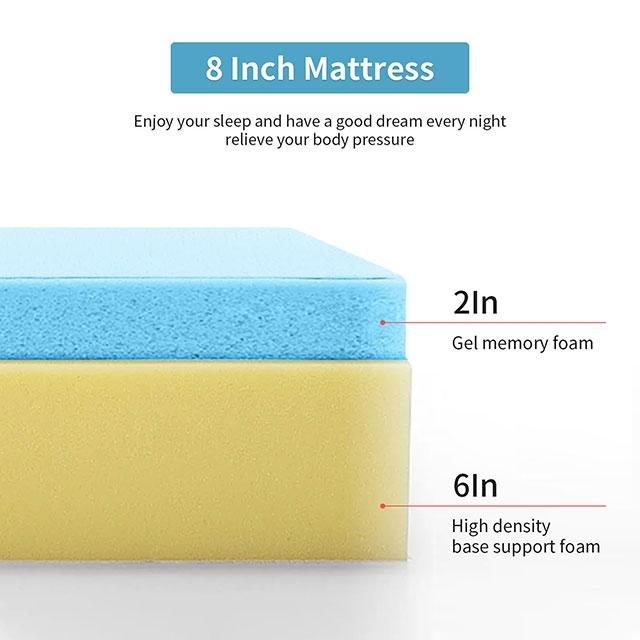 Artemisia 8" Memory Foam Mattress White - U&U Home Budget Furniture (Carteret, NJ)