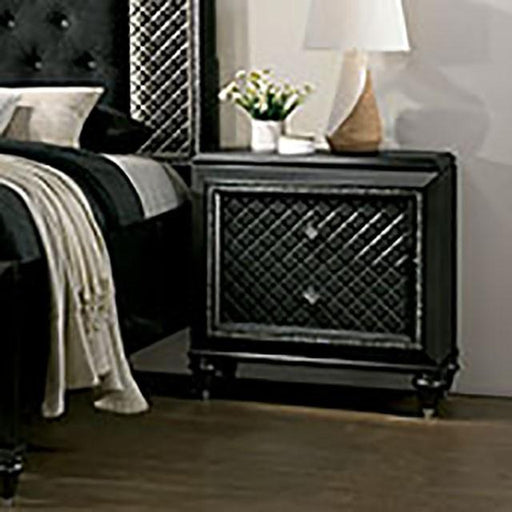 Demetria Metallic Gray Night Stand - U&U Home Budget Furniture (Carteret, NJ)