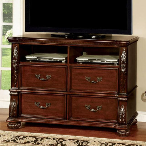 ARTHUR Brown Cherry Media Chest - U&U Home Budget Furniture (Carteret, NJ)