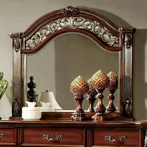 ARTHUR Brown Cherry Mirror - U&U Home Budget Furniture (Carteret, NJ)