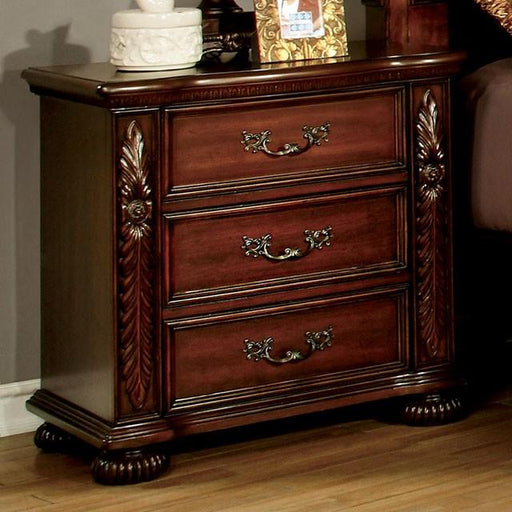 ARTHUR Brown Cherry Night Stand - U&U Home Budget Furniture (Carteret, NJ)