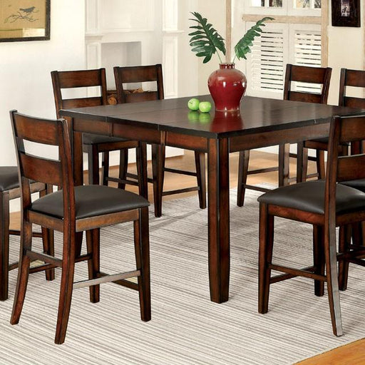 DICKINSON II Dark Cherry Counter Ht. Table w/ 18" Leaf - U&U Home Budget Furniture (Carteret, NJ)