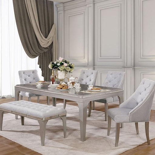 Diocles Dining Table Set with Bench - U&U Home Budget Furniture (Carteret, NJ)
