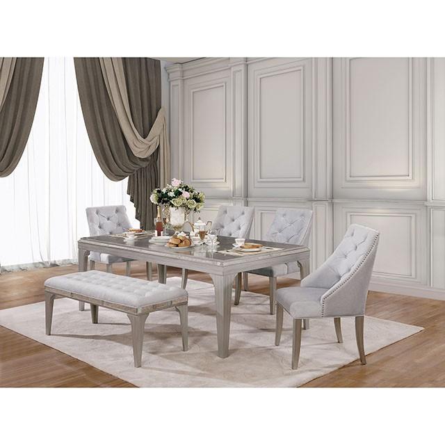 Diocles Dining Table Set with Bench - U&U Home Budget Furniture (Carteret, NJ)