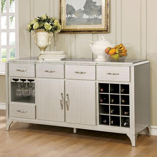 DIOCLES Silver/Gray Server - U&U Home Budget Furniture (Carteret, NJ)