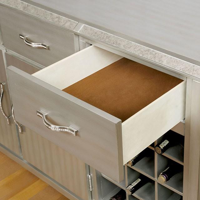 DIOCLES Silver/Gray Server - U&U Home Budget Furniture (Carteret, NJ)