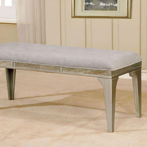 DIOCLES Silver/Light Gray Bench - U&U Home Budget Furniture (Carteret, NJ)