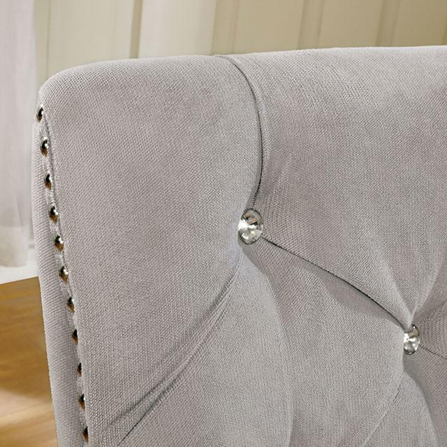 DIOCLES Silver/Light Gray Side Chair (2/CTN) - U&U Home Budget Furniture (Carteret, NJ)
