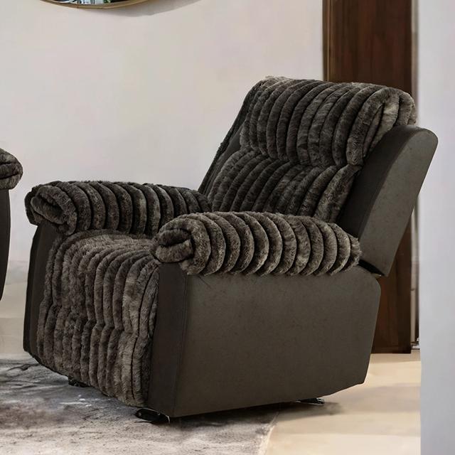 Dionysus Manual Glider Recliner Brown - U&U Home Budget Furniture (Carteret, NJ)