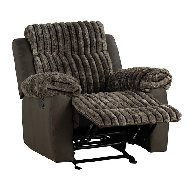 Dionysus Manual Glider Recliner Brown - U&U Home Budget Furniture (Carteret, NJ)
