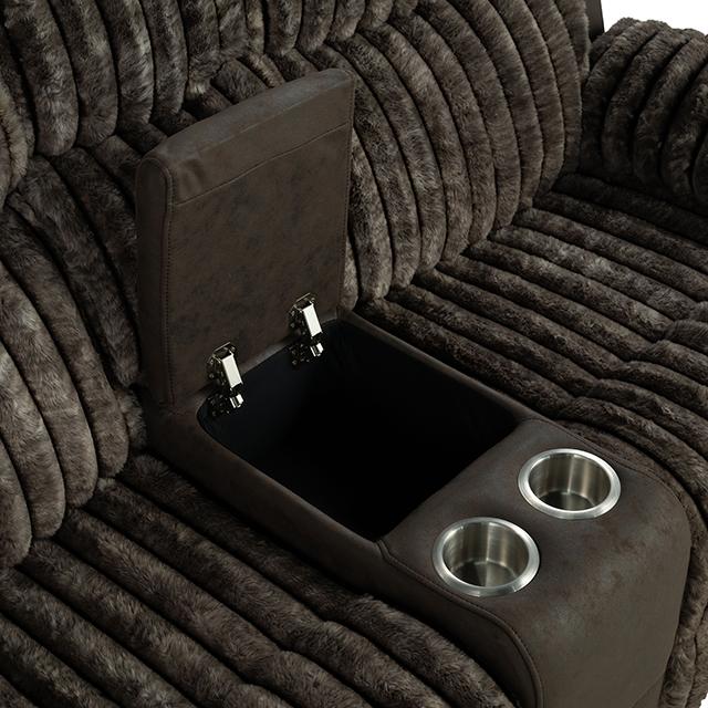 Dionysus Manual Reclining Loveseat Brown - U&U Home Budget Furniture (Carteret, NJ)