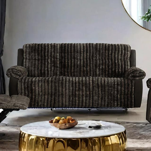 Dionysus Manual Reclining Sofa Brown - U&U Home Budget Furniture (Carteret, NJ)