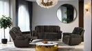 Dionysus Manual Reclining Sofa Brown - U&U Home Budget Furniture (Carteret, NJ)