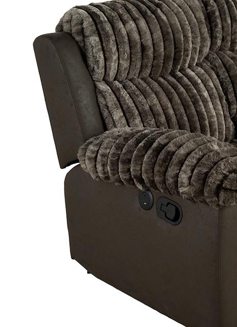 Dionysus Manual Reclining Loveseat Brown - U&U Home Budget Furniture (Carteret, NJ)