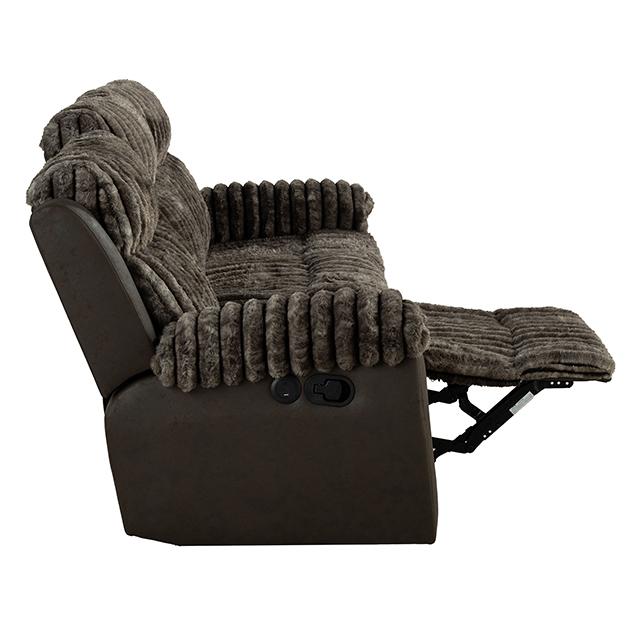 Dionysus Manual Reclining Sofa Brown - U&U Home Budget Furniture (Carteret, NJ)