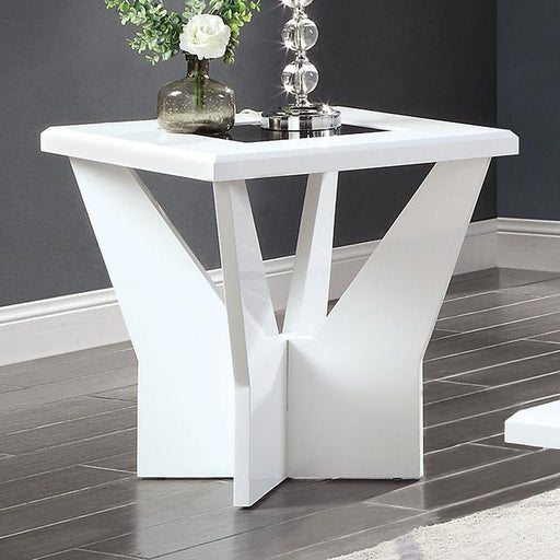 DUBENDORF End Table, White - U&U Home Budget Furniture (Carteret, NJ)