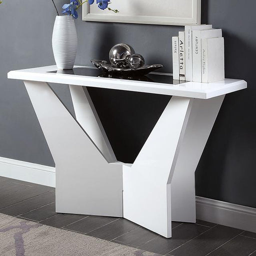 DUBENDORF Sofa Table, White - U&U Home Budget Furniture (Carteret, NJ)