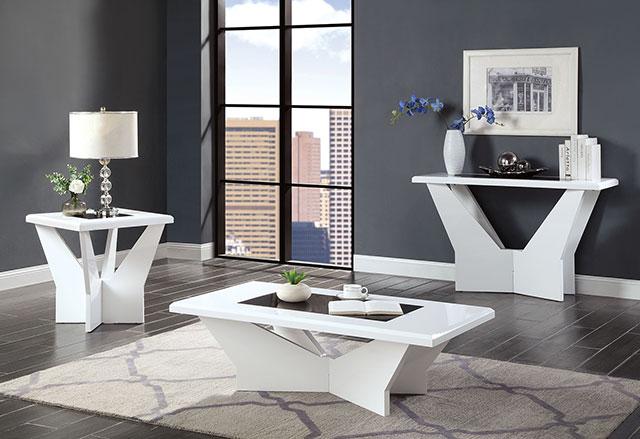DUBENDORF Sofa Table, White - U&U Home Budget Furniture (Carteret, NJ)