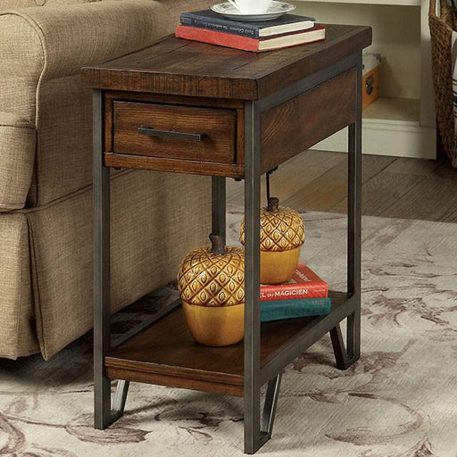 Dundalk Dark Oak Side Table - U&U Home Budget Furniture (Carteret, NJ)
