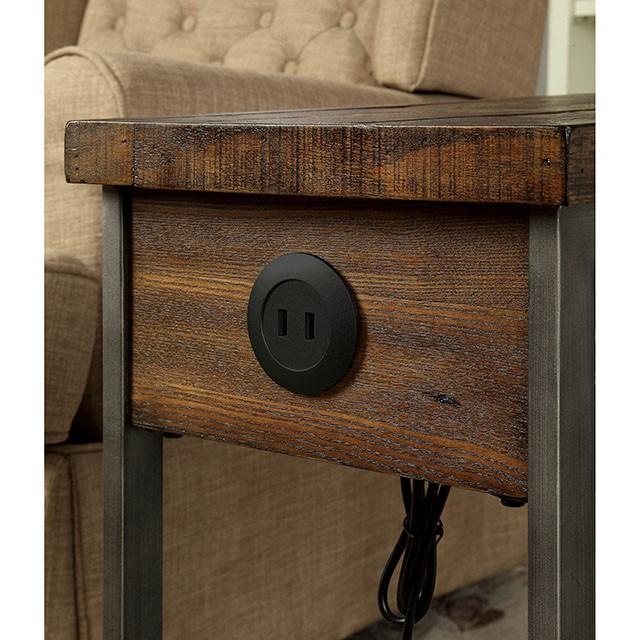 Dundalk Dark Oak Side Table - U&U Home Budget Furniture (Carteret, NJ)