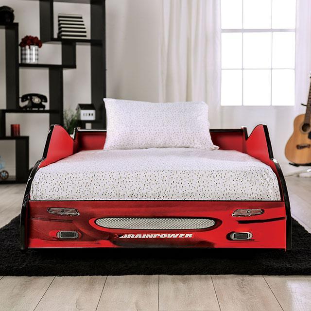 DUSTRACK Twin Bed, Blue & Red - U&U Home Budget Furniture (Carteret, NJ)