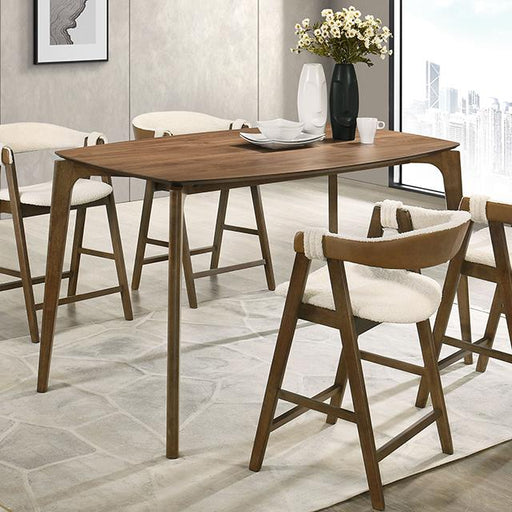 Ebikon 5 Pc Counter Ht Table Set Walnut - U&U Home Budget Furniture (Carteret, NJ)