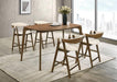 Ebikon 5 Pc Counter Ht Table Set Walnut - U&U Home Budget Furniture (Carteret, NJ)