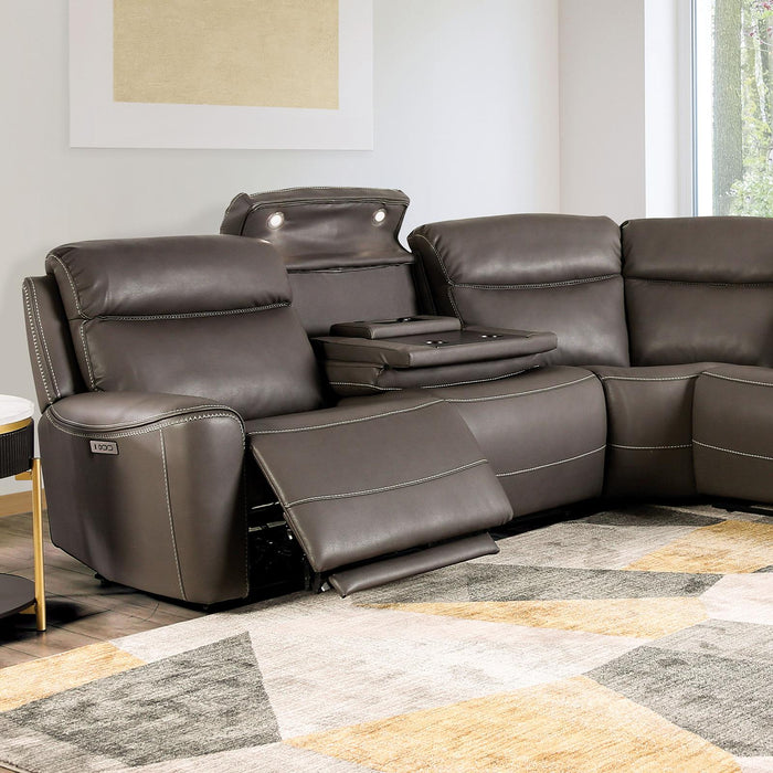 EDMONDUS Power Sectional, Dark Gray - U&U Home Budget Furniture (Carteret, NJ)