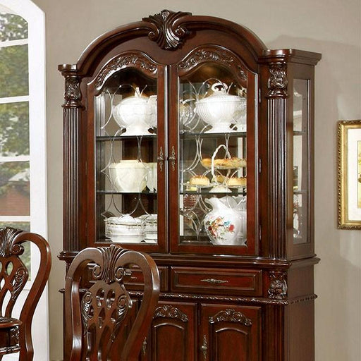 ELANA Brown Cherry Hutch & Buffet, Cherry - U&U Home Budget Furniture (Carteret, NJ)