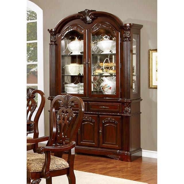 ELANA Brown Cherry Dining Table w/ 18" Butterfly Leaf - U&U Home Budget Furniture (Carteret, NJ)