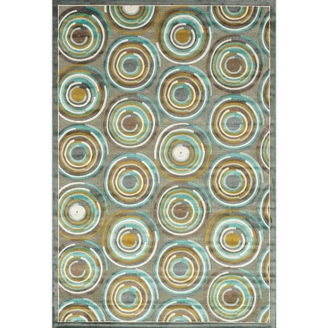 Atlas Rug Gray/ Aqua - U&U Home Budget Furniture (Carteret, NJ)