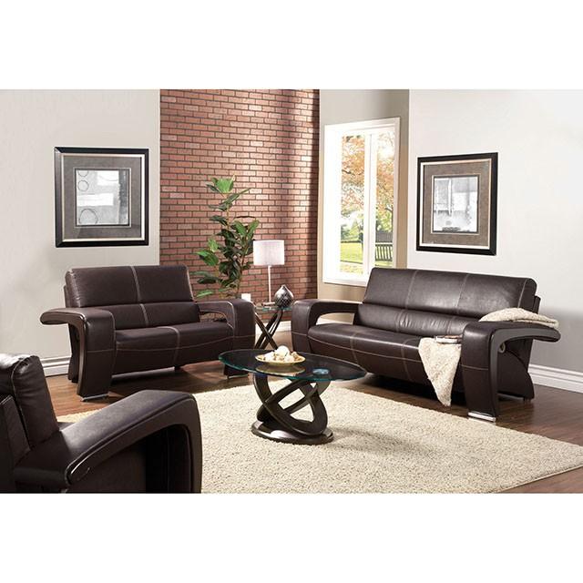 Atwood II Dark Walnut Coffee Table - U&U Home Budget Furniture (Carteret, NJ)