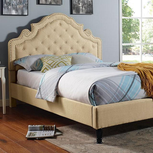 Aubree Bed Beige - U&U Home Budget Furniture (Carteret, NJ)