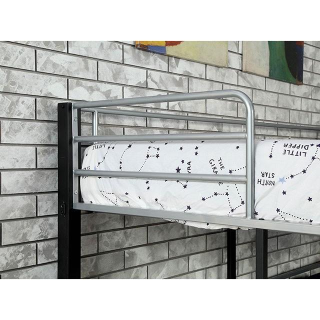 Aubrey Sand Black Twin Triple Decker Bed - U&U Home Budget Furniture (Carteret, NJ)