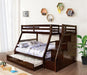 Ellington Twin/Full Bunk Bed White & Espresso - U&U Home Budget Furniture (Carteret, NJ)